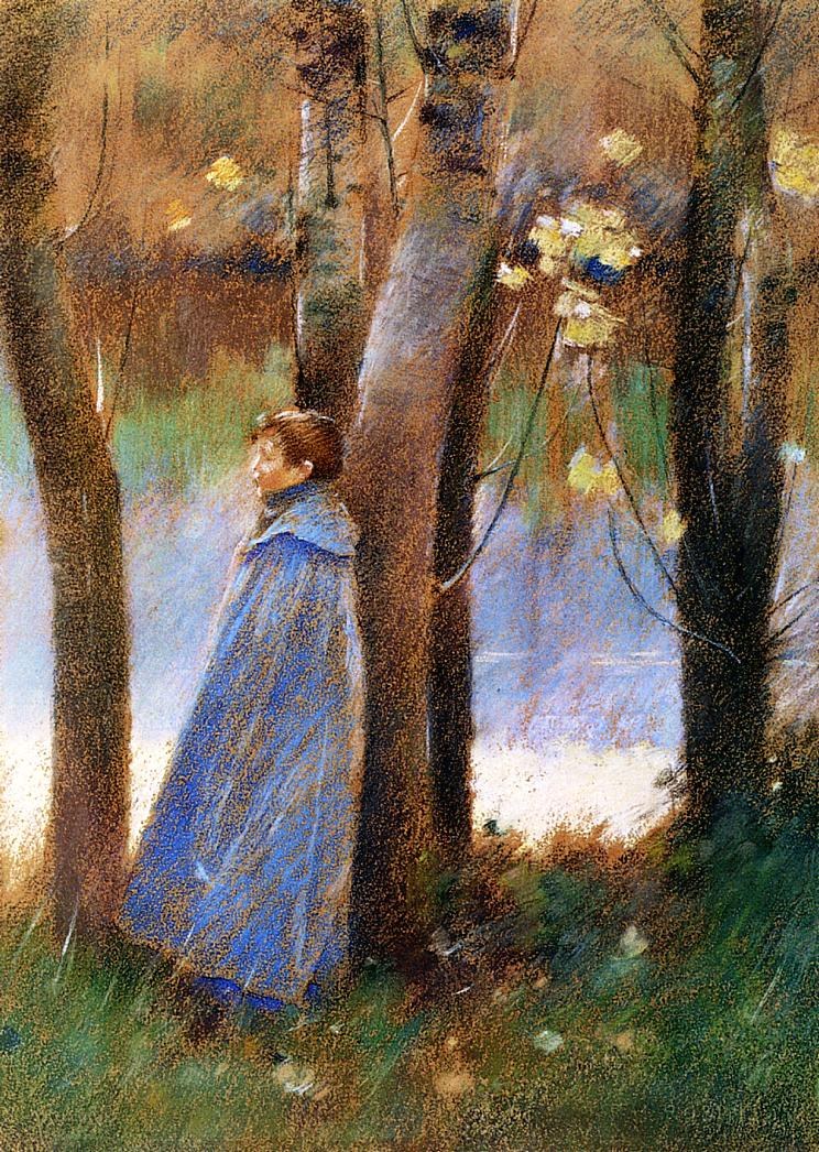 Theodore Robinson Figure in a Landscape